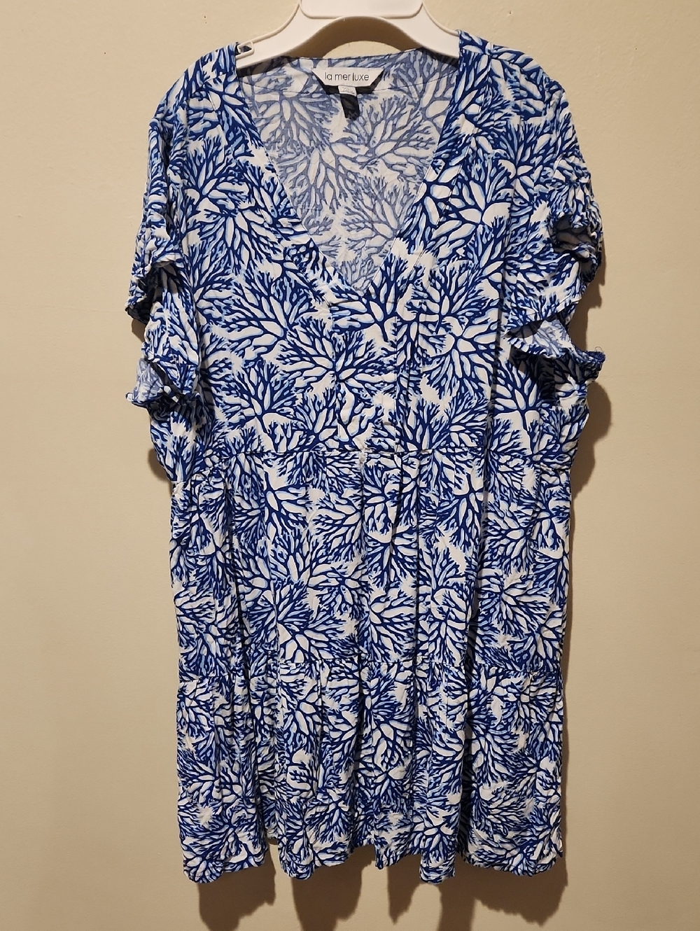 ❤️ LA MER LUXE MINI SHIFT DRESS, CORAL PRINT, XL